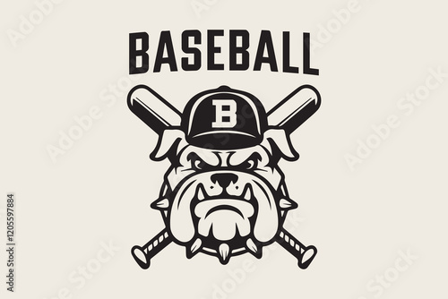 Bulldog Baseball Mascot logo vector