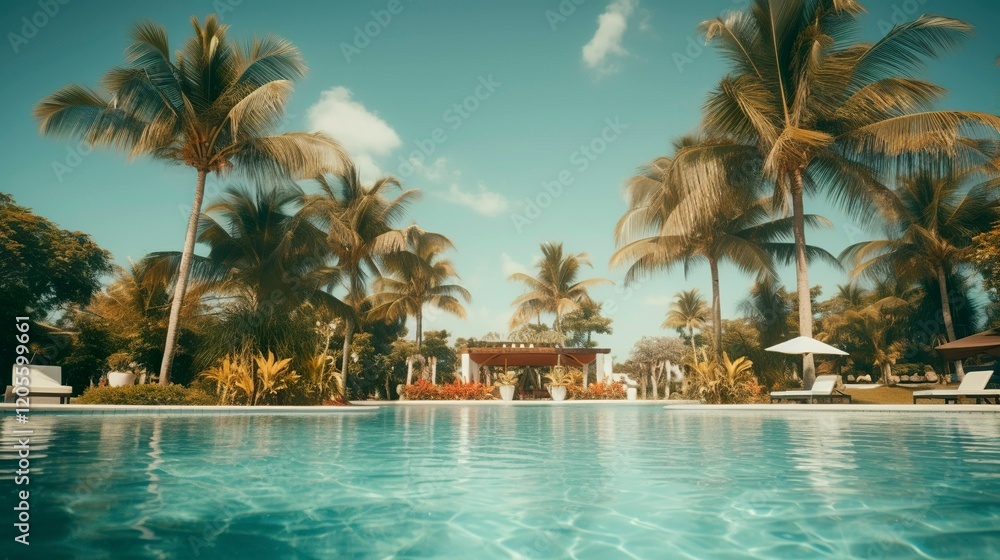 A photo of a pristine swimming pool in a health resort A photo of a pristine swimming pool in a health resort