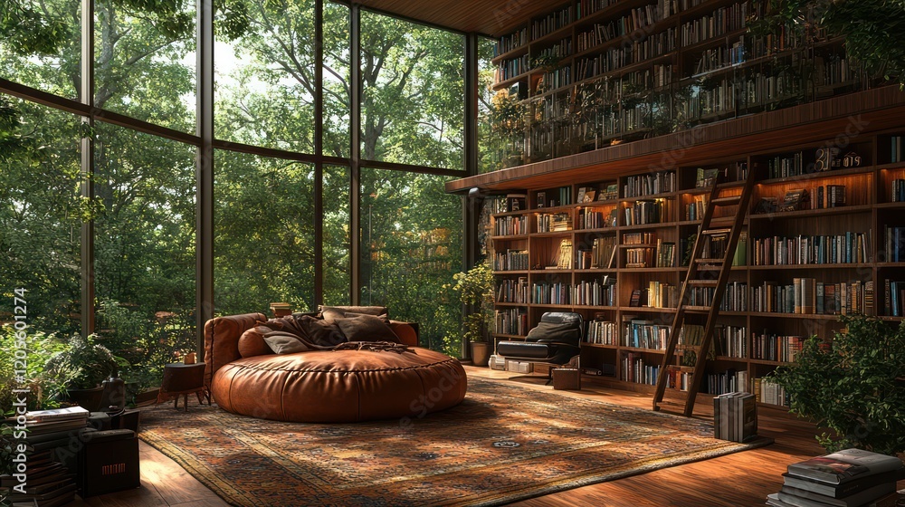 Serene Library Escape: A Luxurious Reading Nook Serene Library Escape: A Luxurious Reading Nook