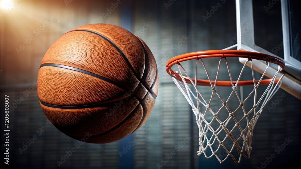 Basketball in Motion Towards the Hoop Basketball in Motion Towards the Hoop
