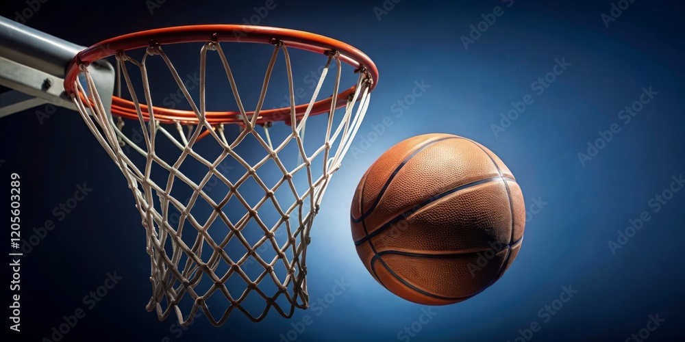 Basketball Soaring Towards Hoop in Dynamic Shot Basketball Soaring Towards Hoop in Dynamic Shot