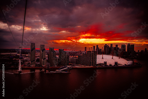 Panoramic view over Greenwich Peninsula in London photo