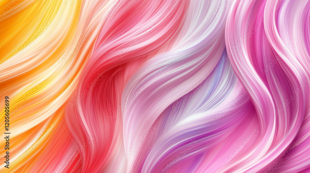 Colorful flowing patterns of vibrant hair strands Colorful flowing patterns of vibrant hair strands