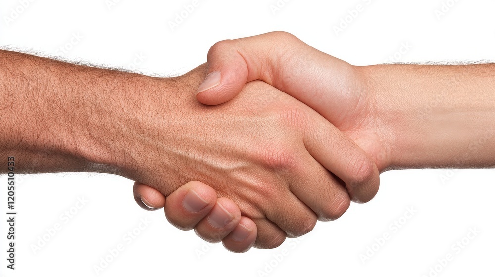 Two Hands Engaging in a Firm Handshake Symbolizing Mutual Agreement, Trust, Cooperation, and Professional Friendship in a Business or Personal Context Two Hands Engaging in a Firm Handshake Symbolizing Mutual Agreement, Trust, Cooperation, and Professional Friendship in a Business or Personal Context