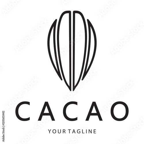 cocoa logo,cocoa bean,cocoa tree,cocoa branches and leaves,chocolate mix on white background,vintage,modern,simple,minimalist icon illustration template design vector