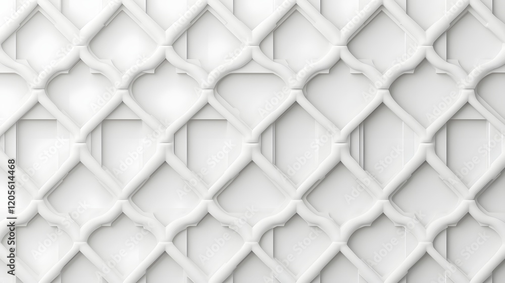 Mesmerizing Geometric White-on-White Abstract 3D for Minimalist Design