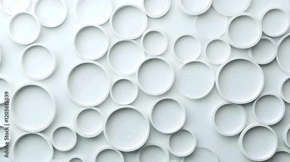 Overlapping Circular Patterns in White-on-White 3D with Depth and Dimension Overlapping Circular Patterns in White-on-White 3D with Depth and Dimension