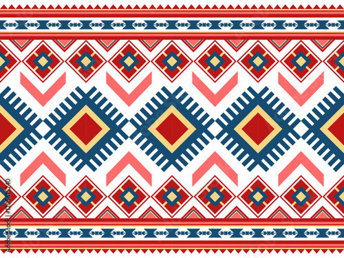 Wallpaper Mural Geometric ethnic pattern. Geometric ethnic pattern, Navajo, Native American tribal fabric design for clothing, textile, wrapping, background, wallpaper, carpet, embroidery, vector, illustration design Torontodigital.ca