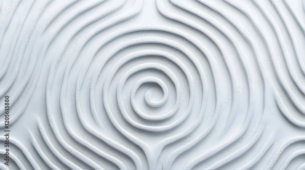 Intricate Spiral Maze of White Geometric Textures in 3D Intricate Spiral Maze of White Geometric Textures in 3D