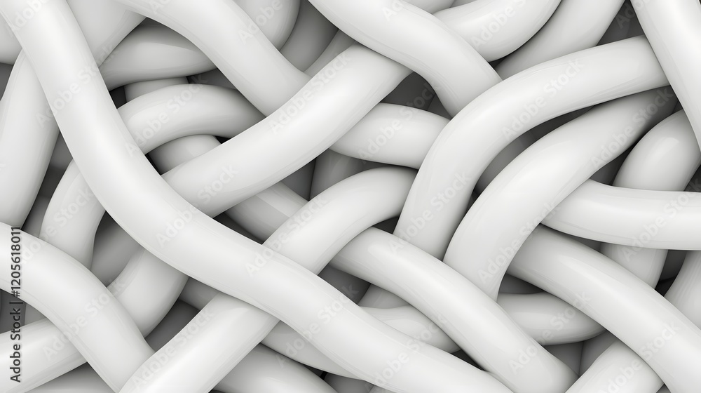 Interwoven Abstract Geometric Flow in Monochrome 3D Interwoven Abstract Geometric Flow in Monochrome 3D