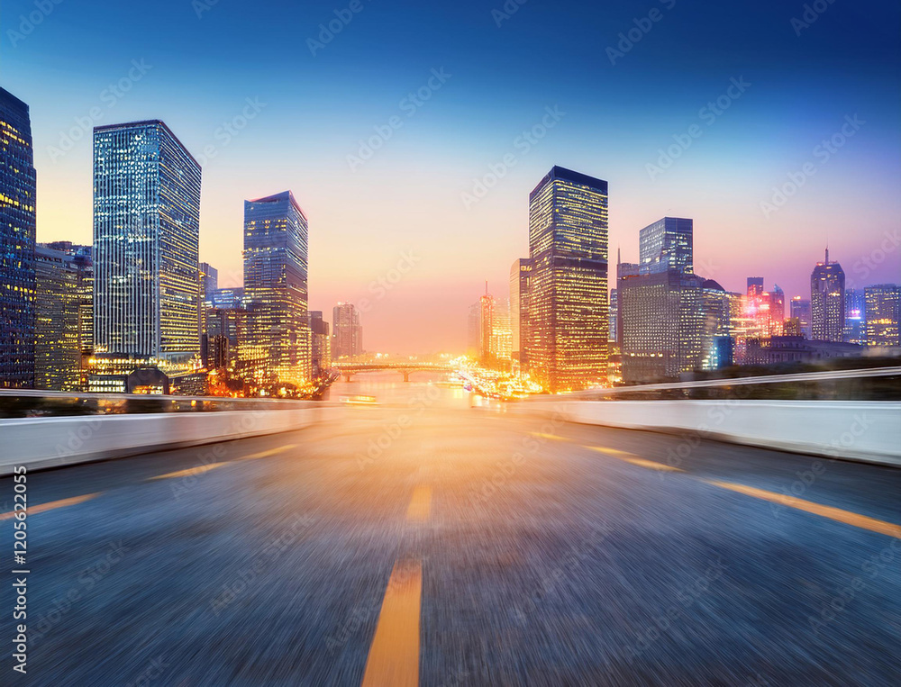 Obraz premium 都会の夜景 イルミネーション