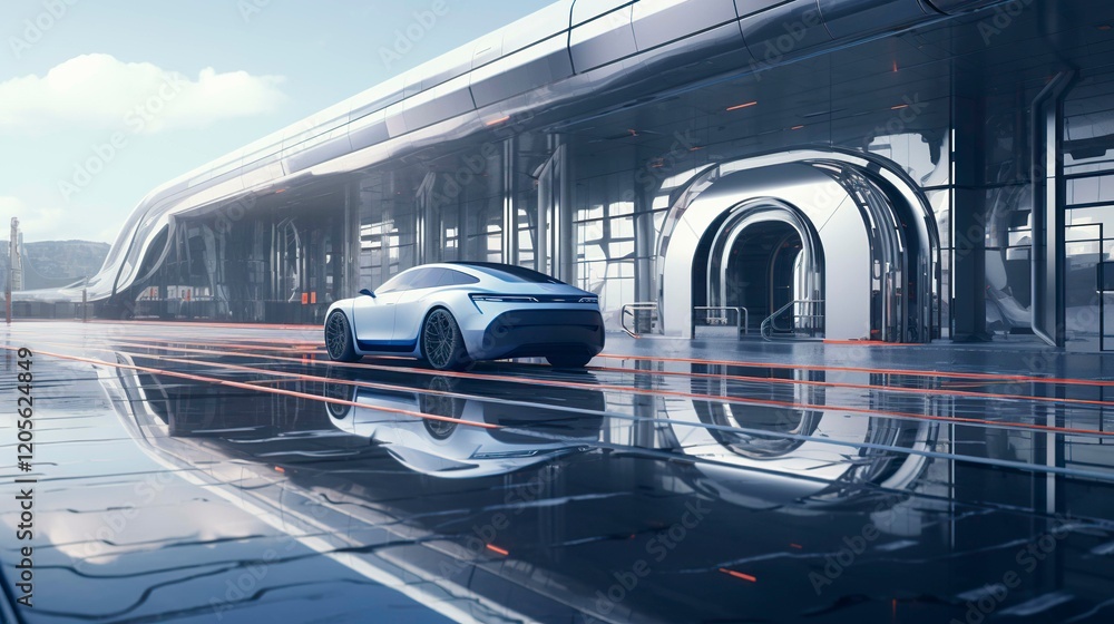 Obraz premium A photo of an autonomous vehicle testing facility.