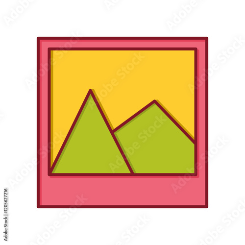 photo vector icon, flat design photo symbol