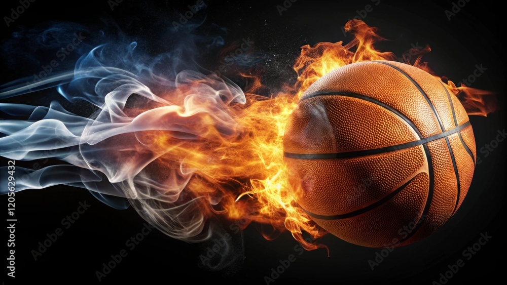 Dynamic Basketball with Fire and Smoke Effect Dynamic Basketball with Fire and Smoke Effect