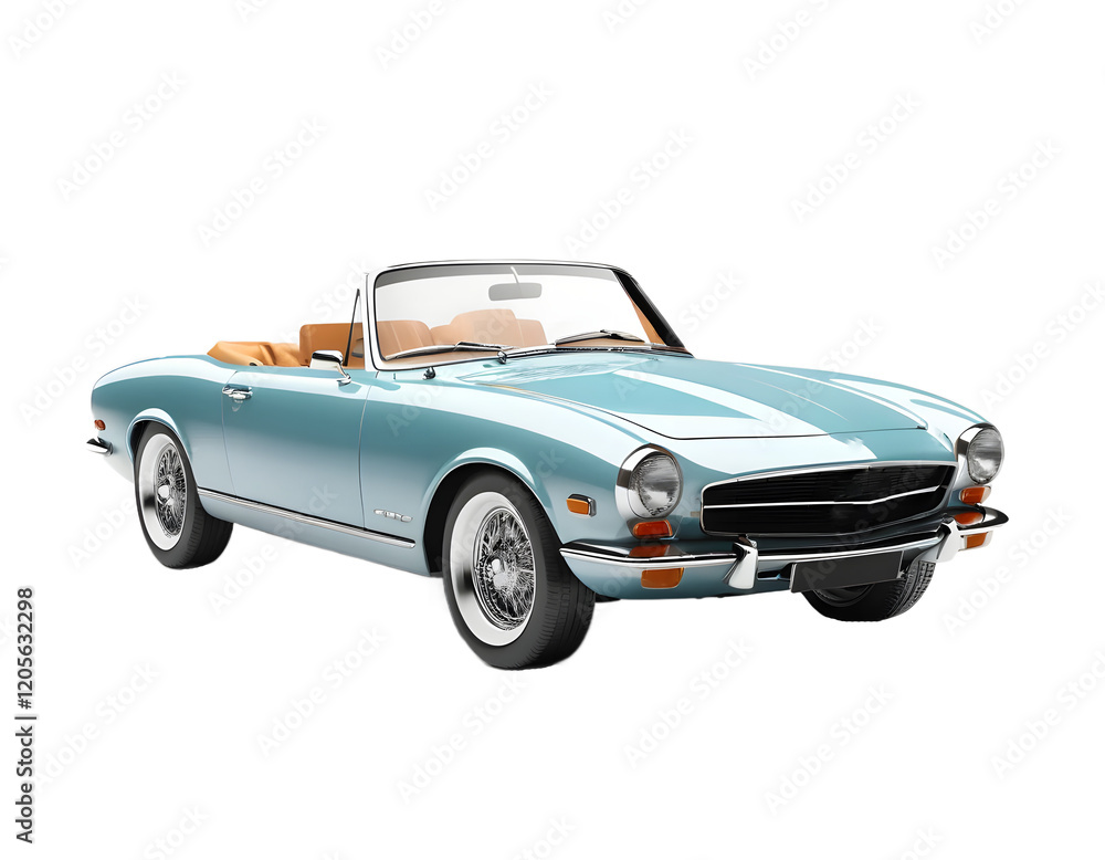 Classic Convertible Car Rendered on Transparent Background Classic Convertible Car Rendered on Transparent Background