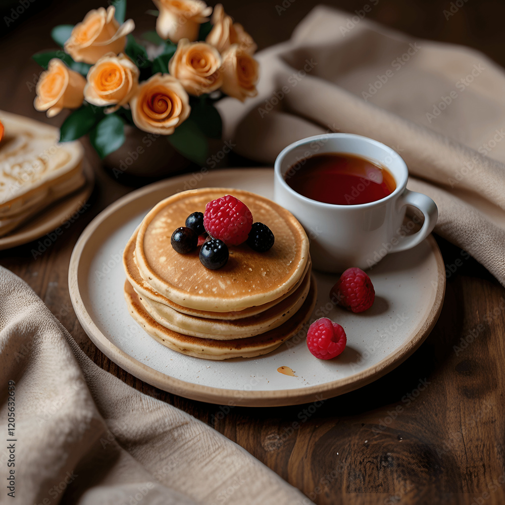pancakes with tea pancakes with tea