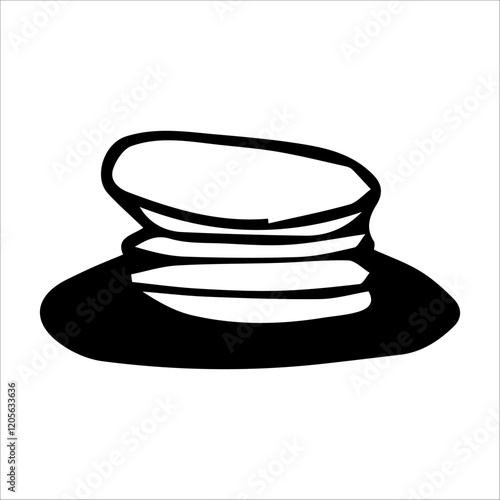 Doodle illustration of pancakes on a plate is a festive treat.