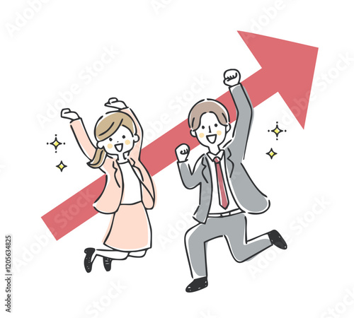 ビジネスで成功するビジネスマンとビジネスウーマン