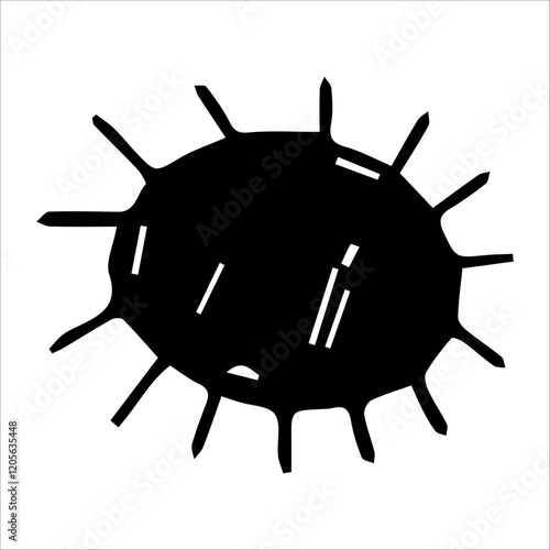 Doodle illustration of the sun symbol shape.