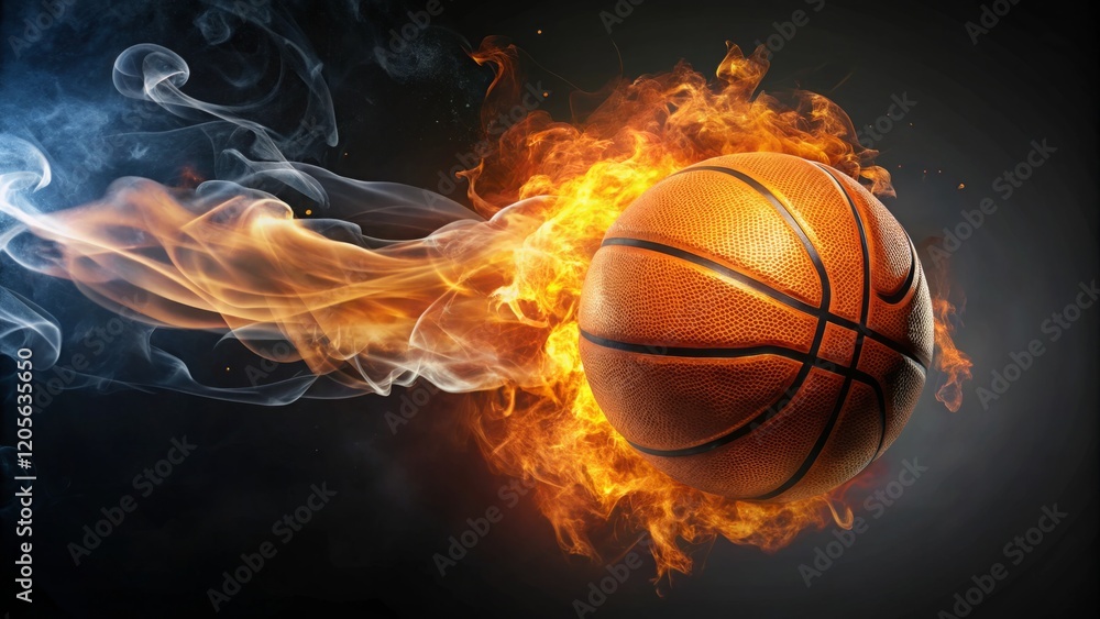 Dynamic Basketball with Flames and Smoke Effects Dynamic Basketball with Flames and Smoke Effects