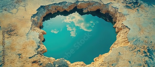 Wallpaper Mural Sky Reflection In A Circular Rock Pool Torontodigital.ca