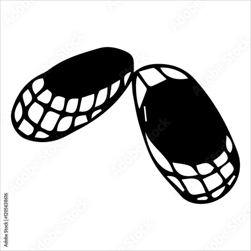 Doodle illustration of Russian folk bast shoes.