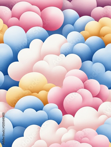 Dreamy Pastel Clouds in Watercolor Style