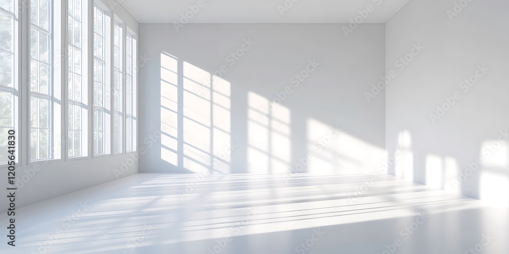 Fototapeta premium a white room with a large window
