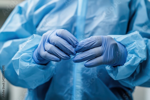 Safety check of personal protective equipment (PPE) in a healthcare setting, ensuring all gear is properly sanitized and ready for use.