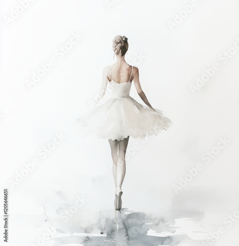 Ballet dancers practice their artistry in elegant costumes. Generative AI
