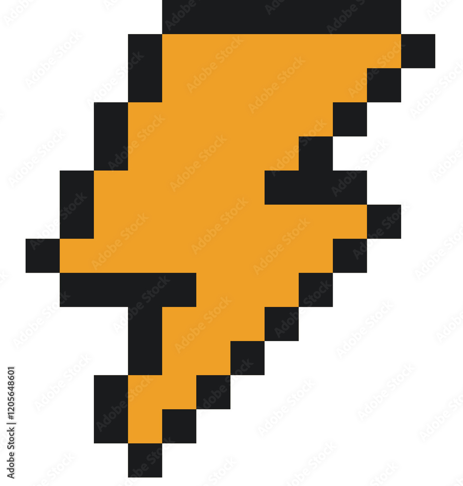 pixel lightning 8bit icon pixel lightning 8bit icon