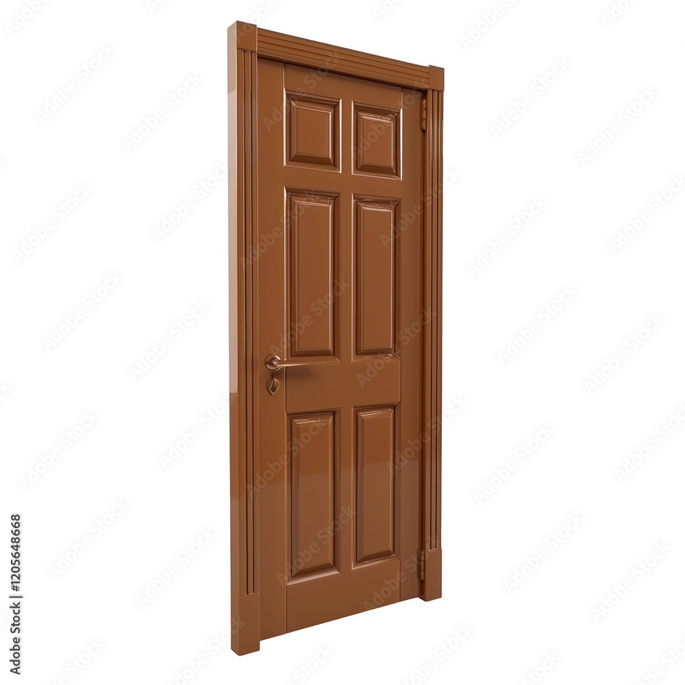 Brown Wooden Door 3D Render with Detailed Texture and Stud Frame, Modern Architectural Concept, Isolated on Transparent Background Brown Wooden Door 3D Render with Detailed Texture and Stud Frame, Modern Architectural Concept, Isolated on Transparent Background
