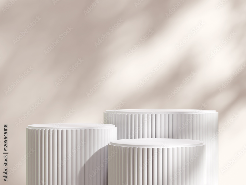 White Podium with Cylinder Shape and Shadow for Product Mockups White Podium with Cylinder Shape and Shadow for Product Mockups