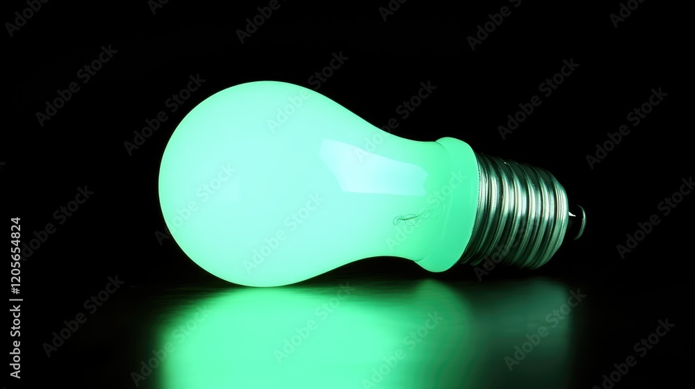A compact fluorescent light bulb emits a bright white glow,