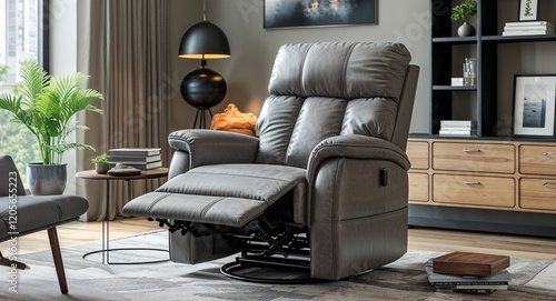 Comfortable reclining chair in modern living room