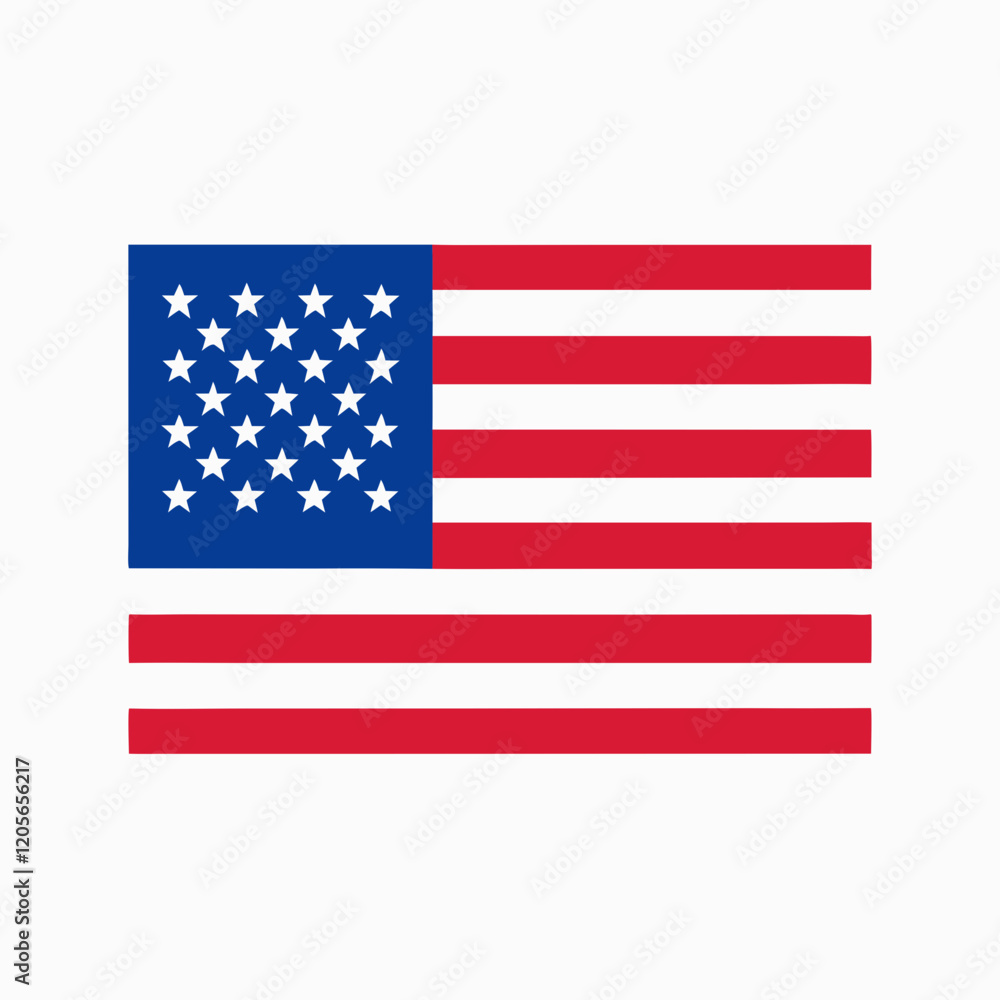 Illustration of the USA national flag on white background Illustration of the USA national flag on white background