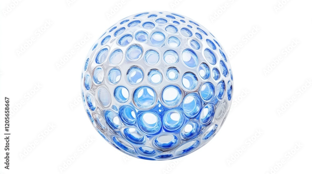 3D illustration of a spherical mesh structure, 3D illustration of a spherical mesh structure,