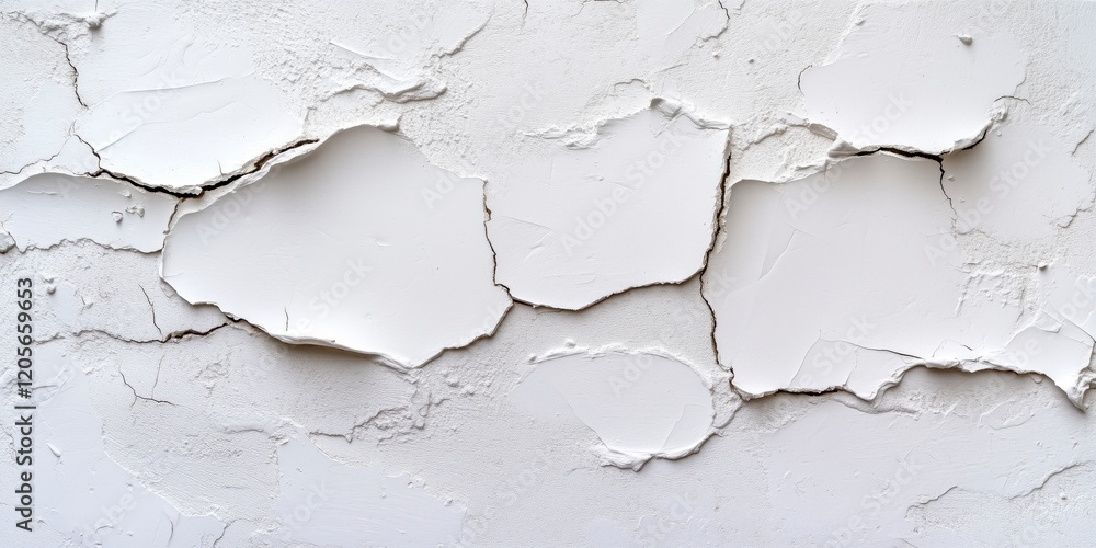 Textured White Wall with Cracked and Peeling Paint Background Textured White Wall with Cracked and Peeling Paint Background