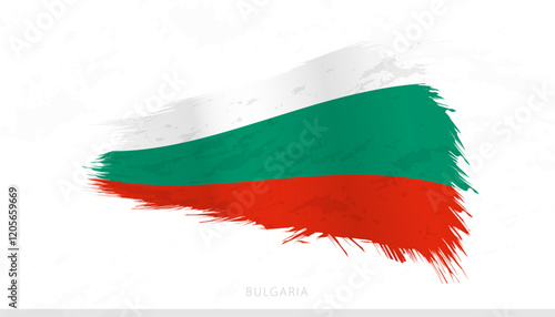 Bulgaria National Flag with Textured Brush Strokes.