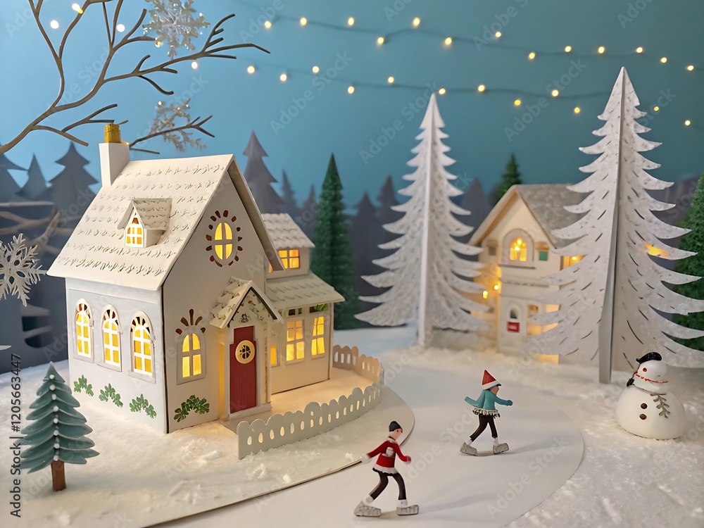 Obraz premium children playing in the snow