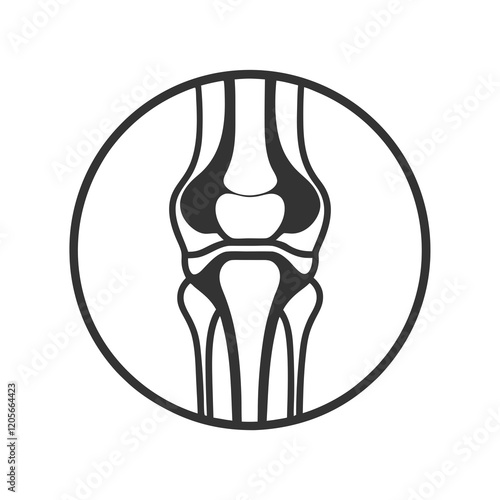 Human Bone Structure Symbol Vector.