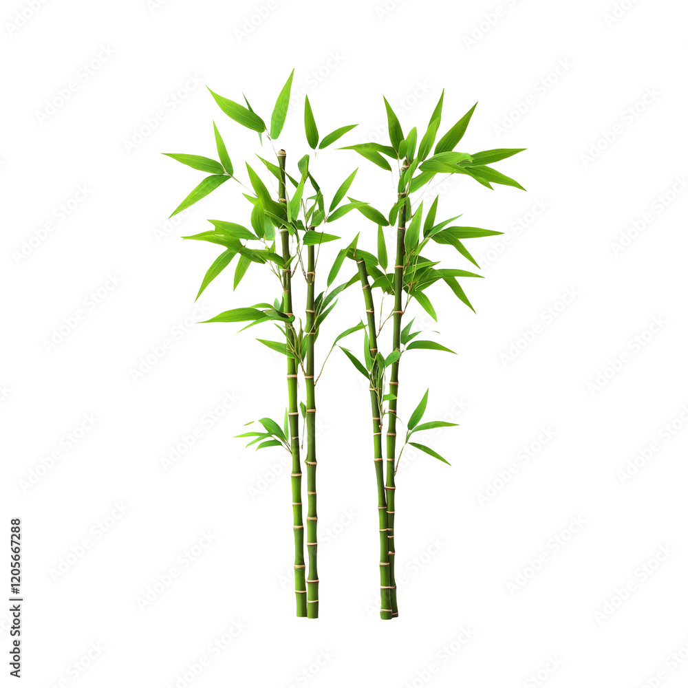 Fototapeta premium Bamboo Plant Isolated on Transparent Background