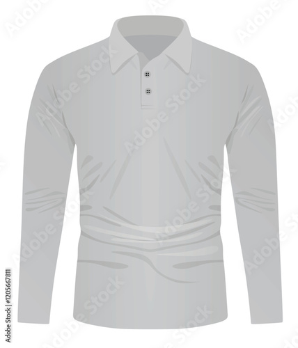Grey  long sleeve t shirt. vector illustration