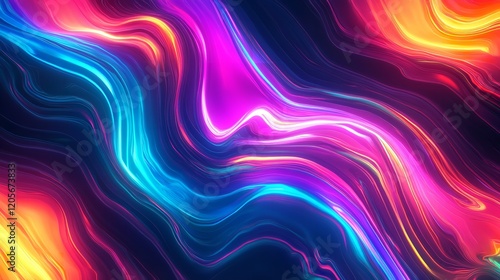 Wallpaper Mural Abstract retro style groovy glow in the dark neon  Torontodigital.ca