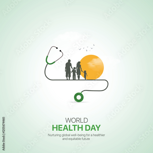 World Health Day. World Health Day creative ads design April 7. social media poster, vector, 3D illustration. 