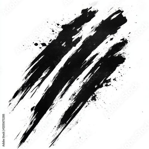 Wallpaper Mural Abstract black ink strokes on white background; grunge texture. Torontodigital.ca