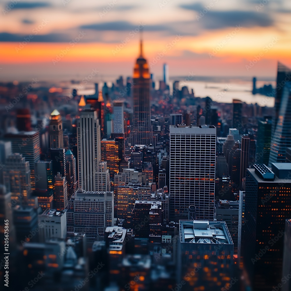 Obraz premium Majestic New York City Skyline at Sundown