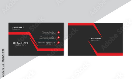 Clean, Luxury and elegant business card template in red and black.