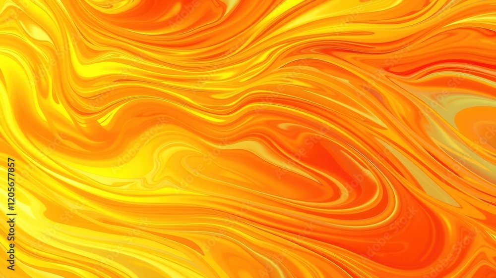 Obraz premium Abstract Orange Yellow Swirls - Dynamic Background Art