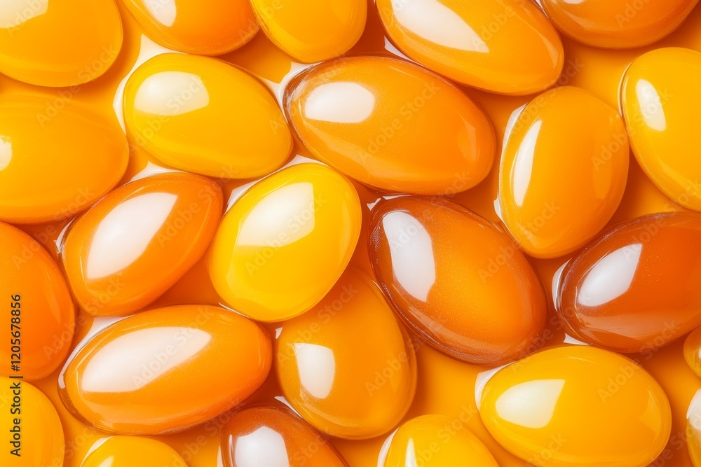 A reflective surface with yellow starburst candies scattered across it, creating glowing reflections A reflective surface with yellow starburst candies scattered across it, creating glowing reflections